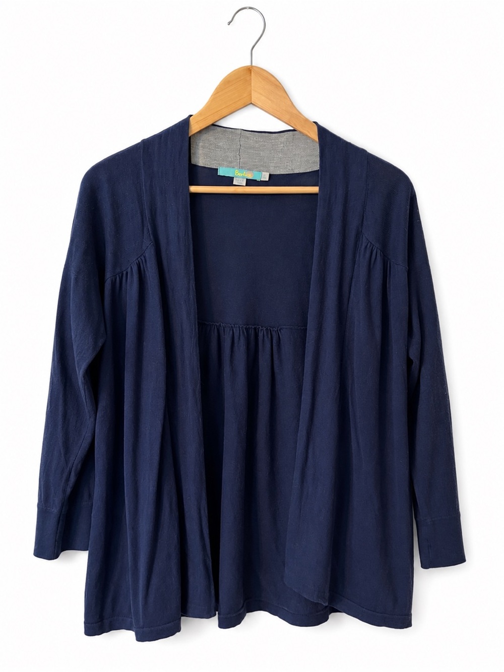Boden Navy Cotton Cashmere Open Front Cardigan Sweater Size US 6 UK 10